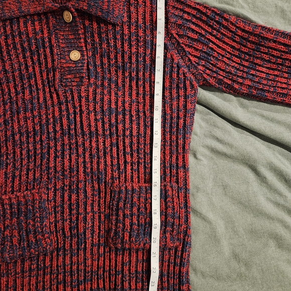 Vintage Knit Sweater Red And Blue Marl - Picture 6 of 9